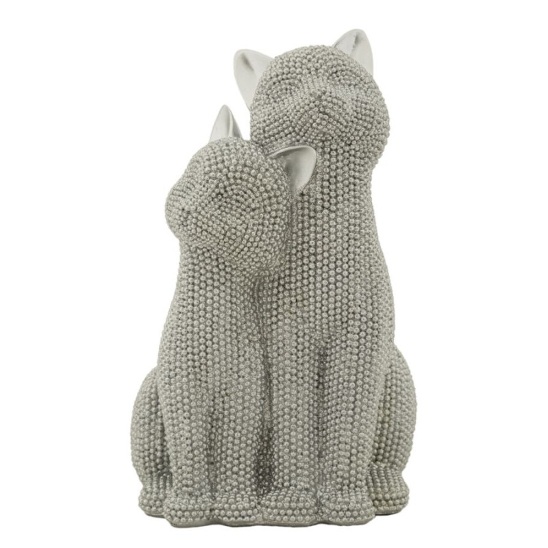 COUPLE DE CHATS ÉTINCELLANTS CM 13X10X21