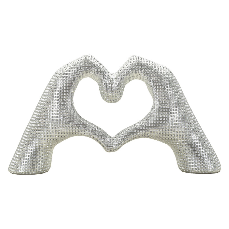 MAINS AMOUREUSES ARGENTÉES CM 25X7,5X13,5