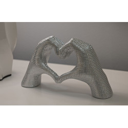 MAINS AMOUREUSES ARGENTÉES CM 25X7,5X13,5
