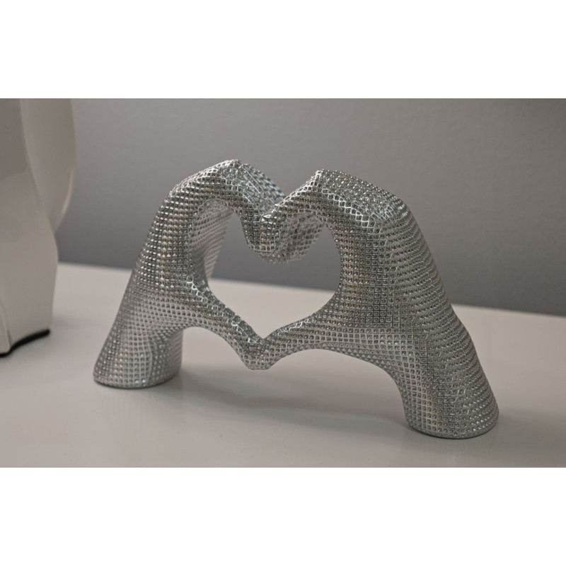 MAINS AMOUREUSES ARGENTÉES CM 25X7,5X13,5