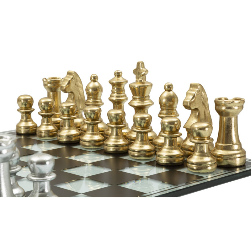JEU D'ÉCHECS NOIR/BLANC CM 50,5X50,5X14