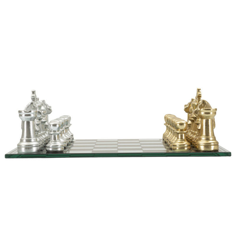 JEU D'ÉCHECS NOIR/BLANC CM 50,5X50,5X14