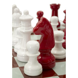 JEU D'ÉCHIQUIERS ROUGE/BLANC CM 61X61X14