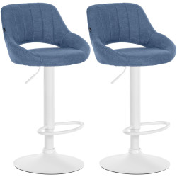 Lot de 2 tabourets de bar Milet tissu W bleu
