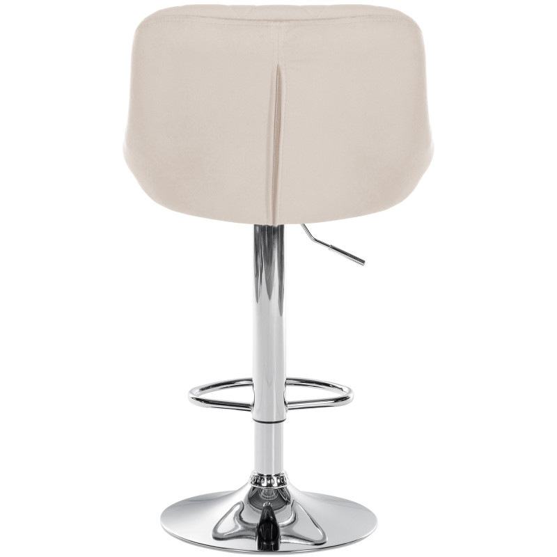 Tabouret de bar Lazio velours chrome crème