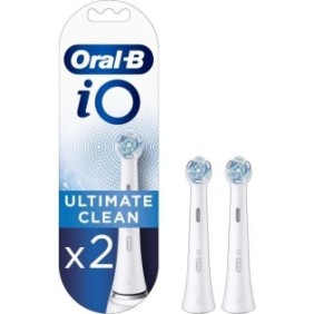 Oral-B iO Ultimate Clean Brossettes de Rechange, Brosse a Dents …lectrique Jusqu'a 100 % d'élimination plaque dentaire, Pack X2