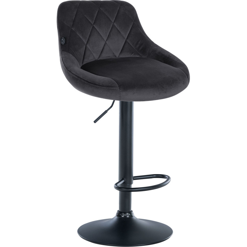 Tabouret de bar Lazio en velours gris foncé