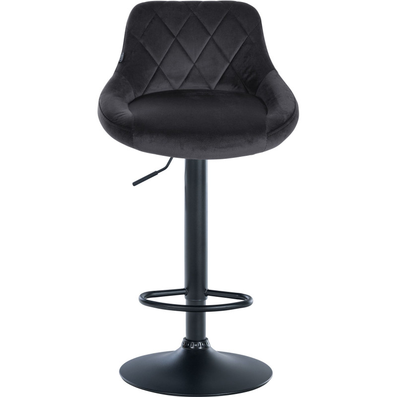 Tabouret de bar Lazio en velours gris foncé
