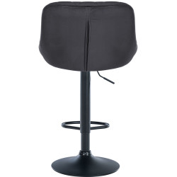Tabouret de bar Lazio en velours gris foncé
