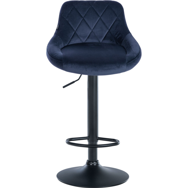 Tabouret de bar Lazio en velours bleu