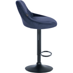 Tabouret de bar Lazio en velours bleu