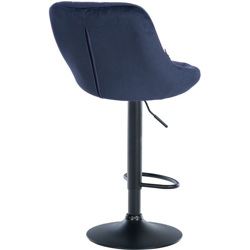 Tabouret de bar Lazio en velours bleu