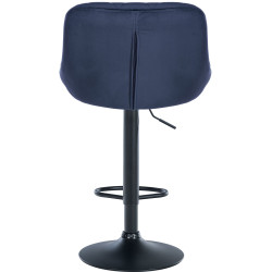 Tabouret de bar Lazio en velours bleu