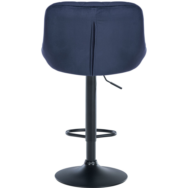 Tabouret de bar Lazio en velours bleu