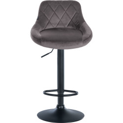Tabouret de bar Lazio en velours gris