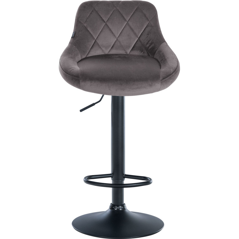 Tabouret de bar Lazio en velours gris