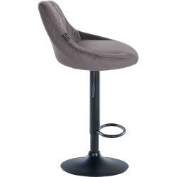 Tabouret de bar Lazio en velours gris