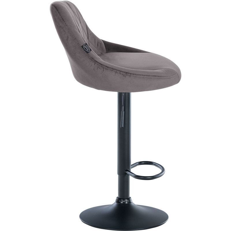 Tabouret de bar Lazio en velours gris