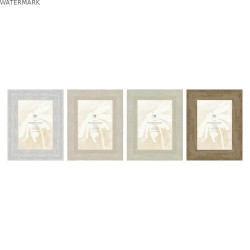 Cadre photo Home ESPRIT Blanc Beige Verre polystyrène Scandi 19 x 2 x 24 cm (4 Unités)