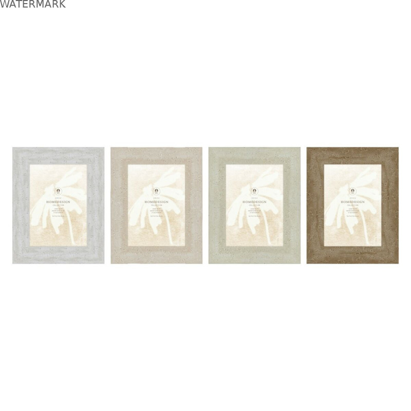Cadre photo Home ESPRIT Blanc Beige Verre polystyrène Scandi 19 x 2 x 24 cm (4 Unités)