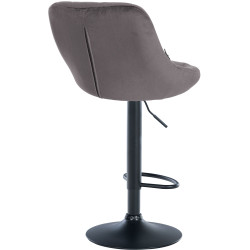 Tabouret de bar Lazio en velours gris