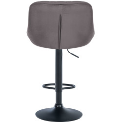 Tabouret de bar Lazio en velours gris