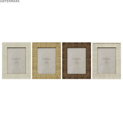 Cadre photo Home ESPRIT Beige Naturel Verre polystyrène Scandi 18,5 x 2 x 23,5 cm (4 Unités)
