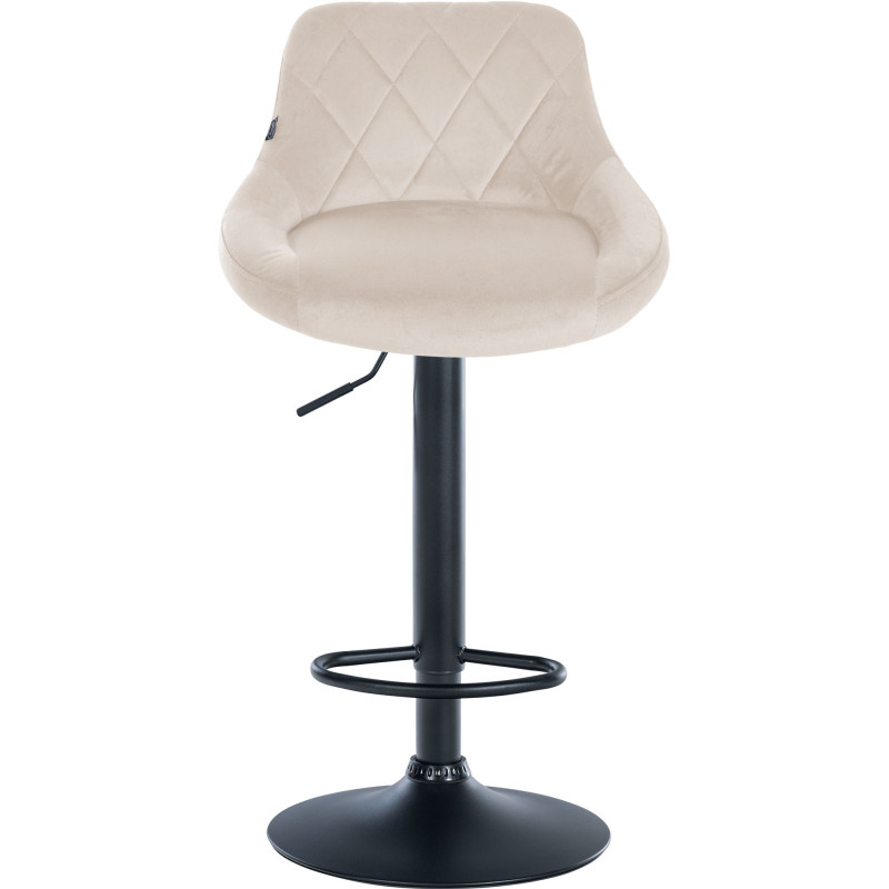 Tabouret de bar Lazio en velours crème