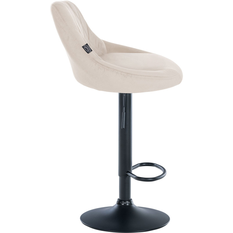 Tabouret de bar Lazio en velours crème
