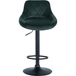 Tabouret de bar Lazio en velours vert foncé
