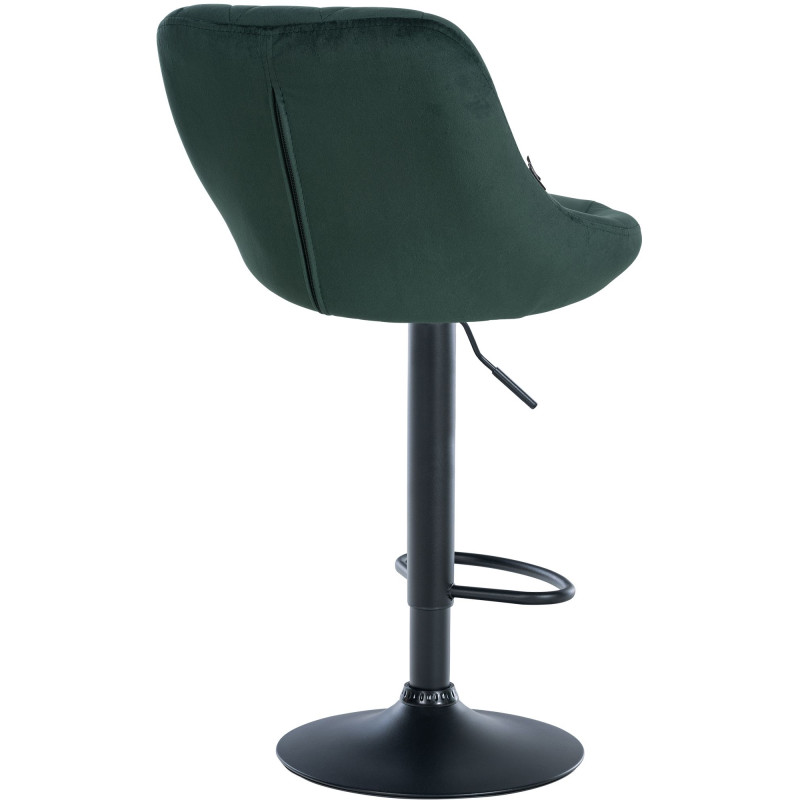 Tabouret de bar Lazio en velours vert foncé