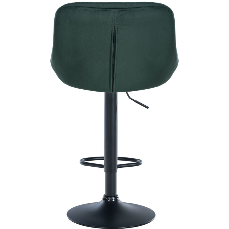 Tabouret de bar Lazio en velours vert foncé