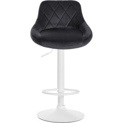 Tabouret de bar Lazio en velours gris foncé