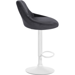 Tabouret de bar Lazio en velours gris foncé