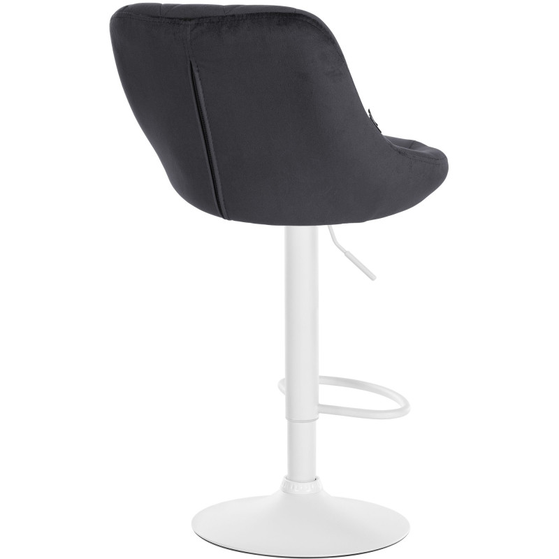 Tabouret de bar Lazio en velours gris foncé