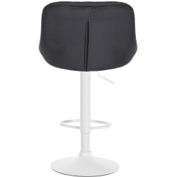 Tabouret de bar Lazio en velours gris foncé