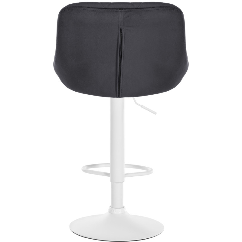 Tabouret de bar Lazio en velours gris foncé