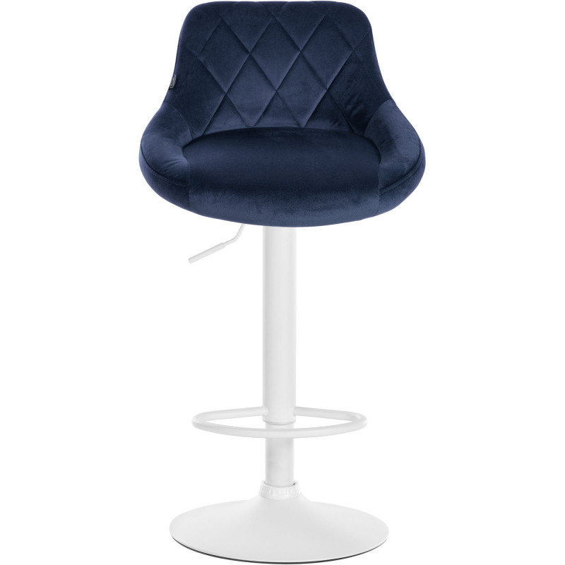Tabouret de bar Lazio en velours bleu