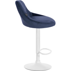 Tabouret de bar Lazio en velours bleu
