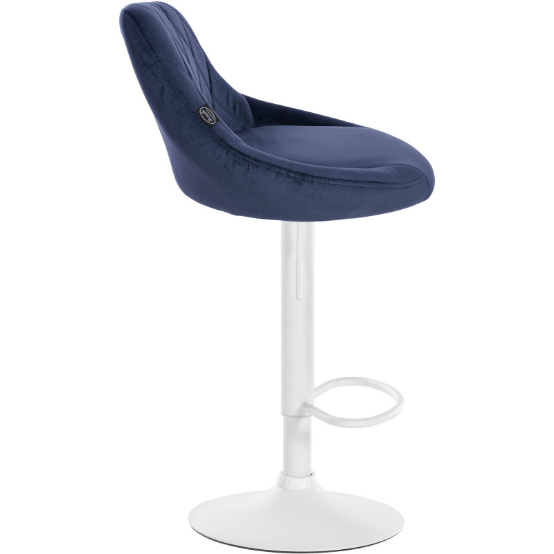 Tabouret de bar Lazio en velours bleu