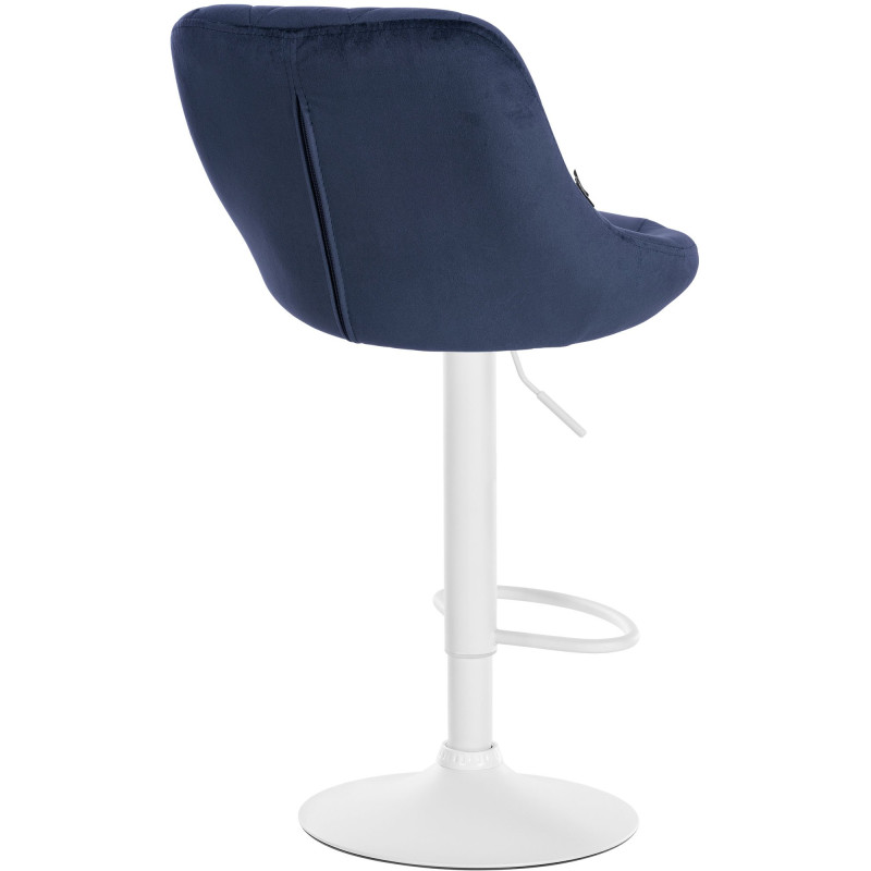 Tabouret de bar Lazio en velours bleu