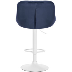 Tabouret de bar Lazio en velours bleu