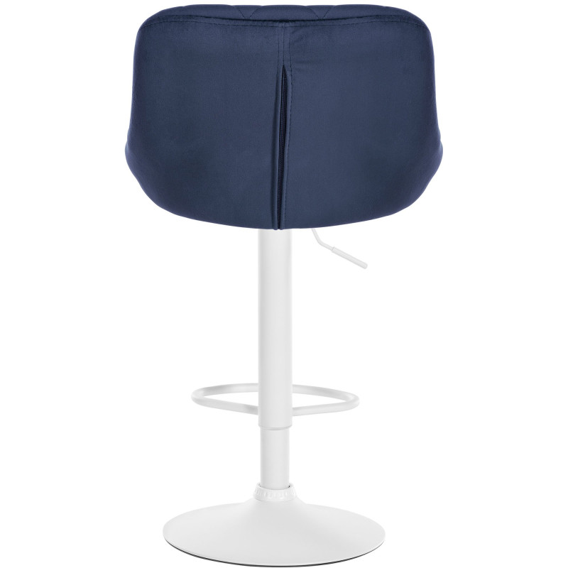 Tabouret de bar Lazio en velours bleu