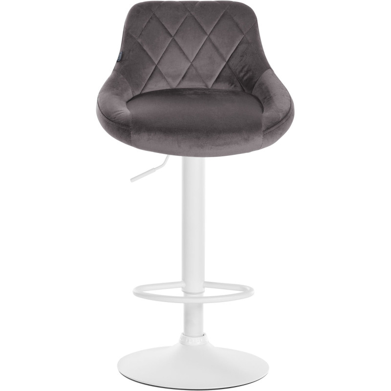 Tabouret de bar Lazio en velours gris