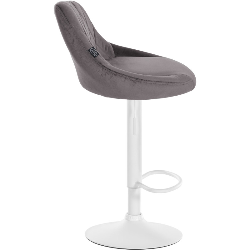 Tabouret de bar Lazio en velours gris