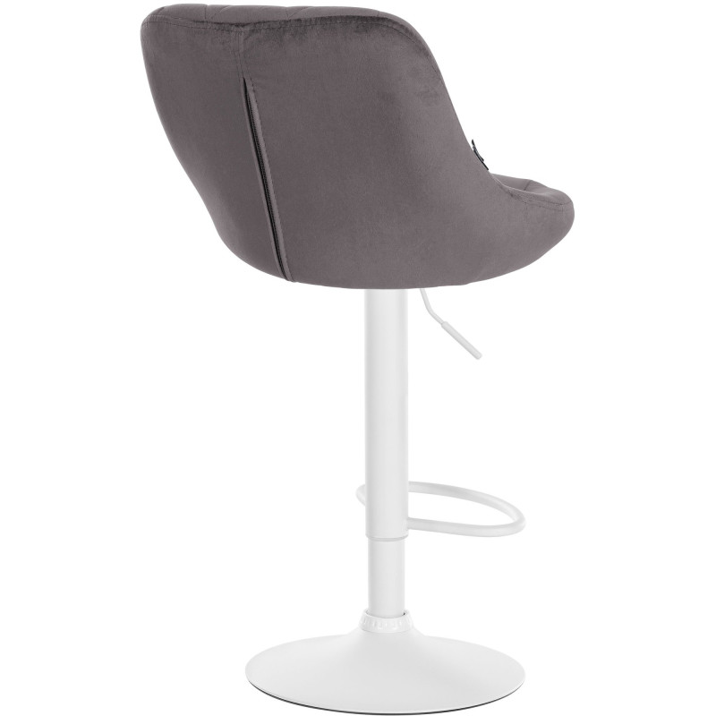 Tabouret de bar Lazio en velours gris