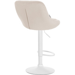 Tabouret de bar Lazio en velours crème