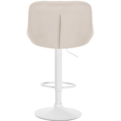 Tabouret de bar Lazio en velours crème