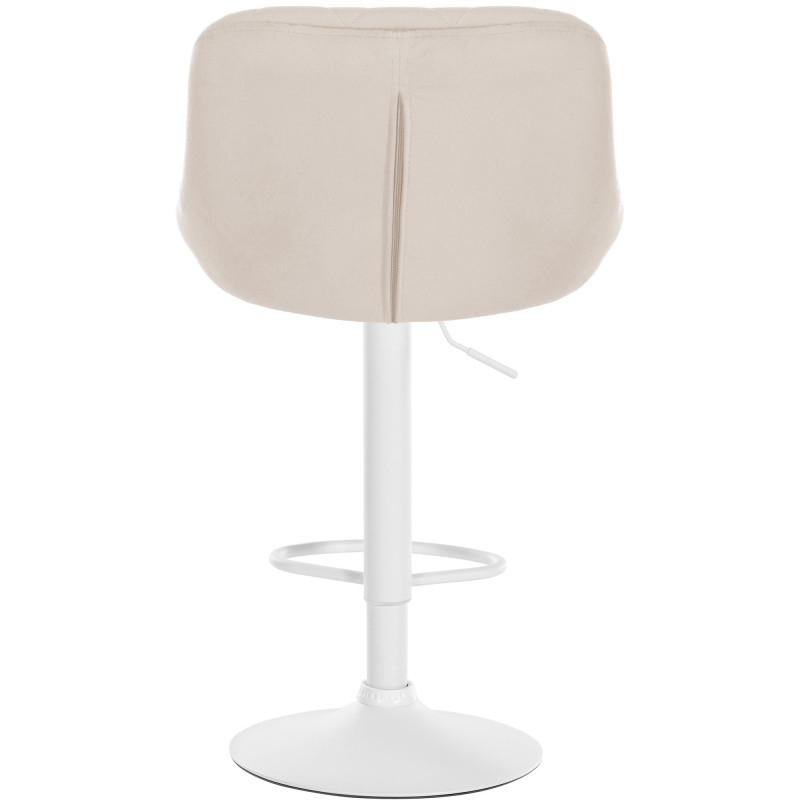 Tabouret de bar Lazio en velours crème