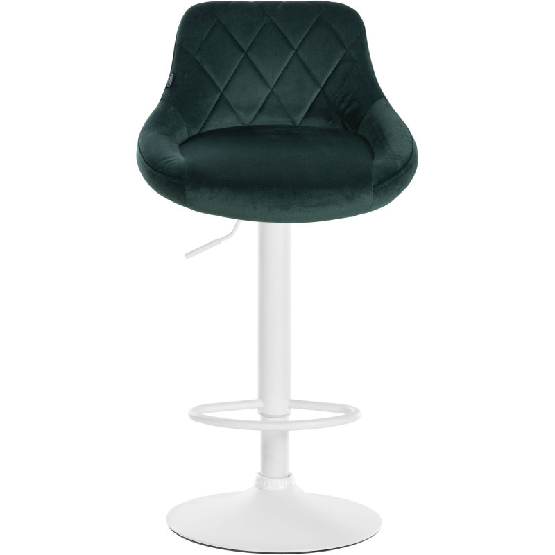 Tabouret de bar Lazio en velours vert foncé